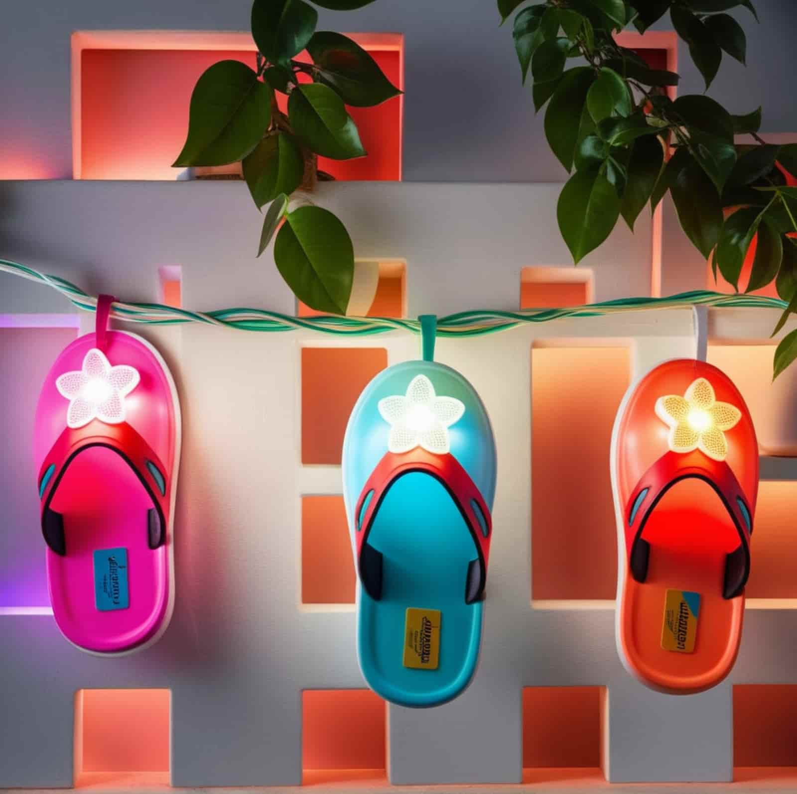 Slipper-shaped fun lights in multicolors