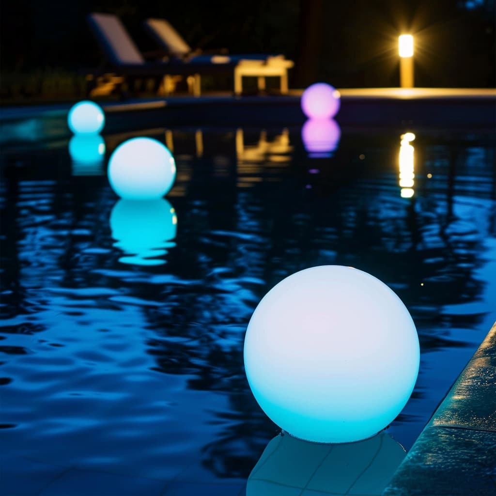 Spherical floating pool lights