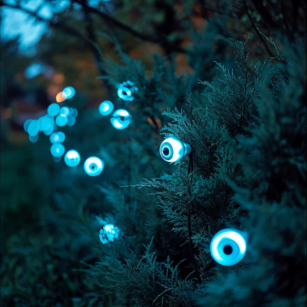 Eyeball-shaped outdoor garden lights