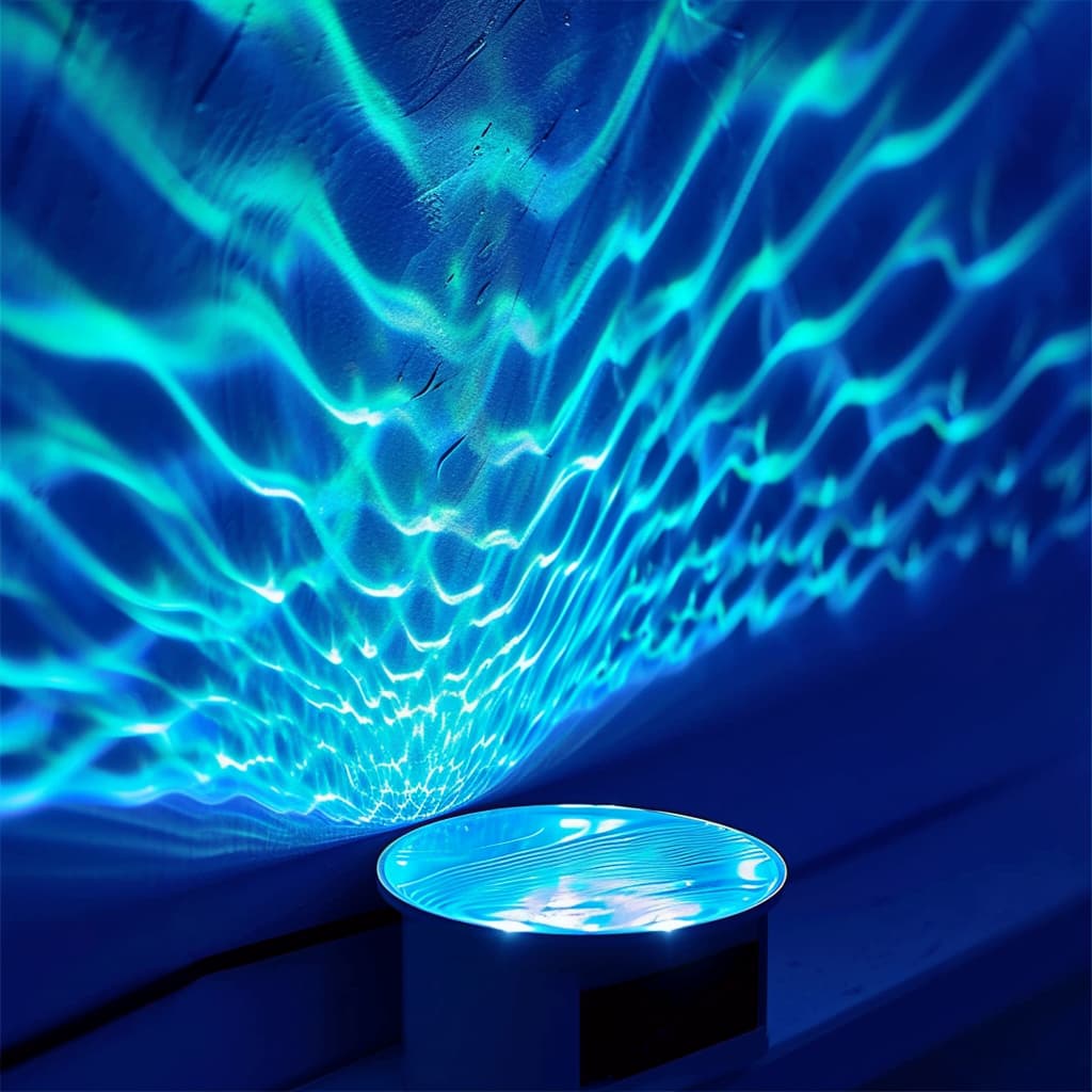 Water wave effect lights on a wall