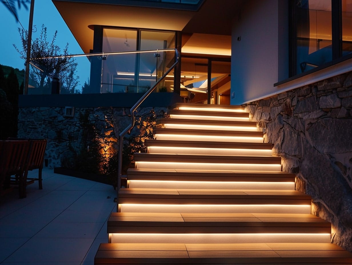 LED step lights to avoid tripping hazards