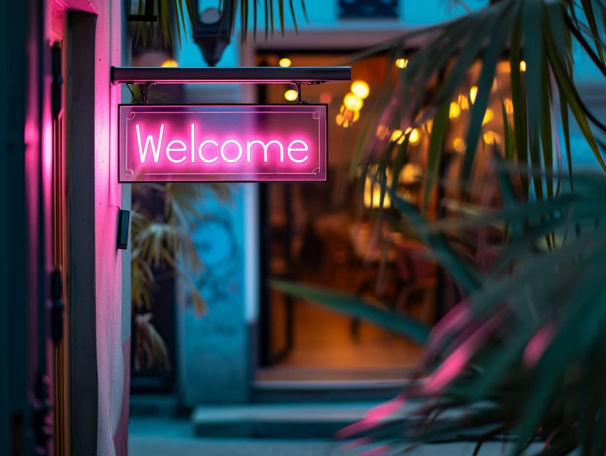 A sign light decorating a home entry