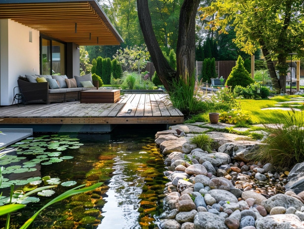 A garden with a pond 