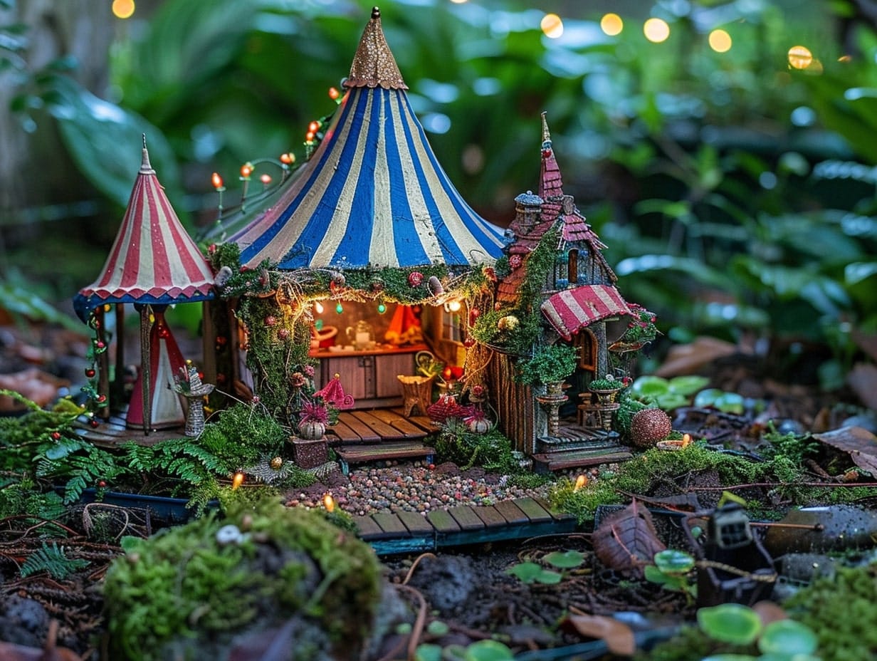 A fairy garden festive setup