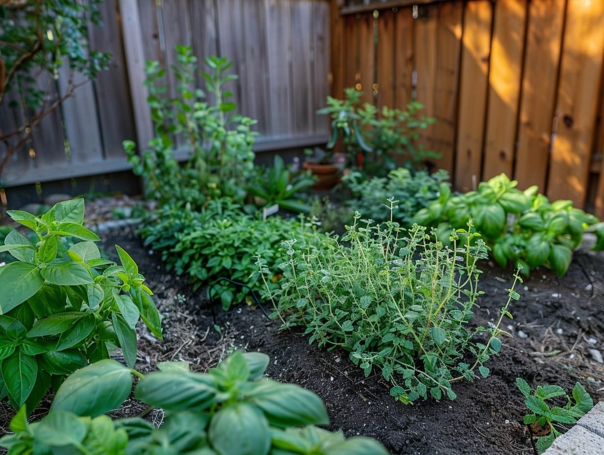 A mini herb and vegetable garden