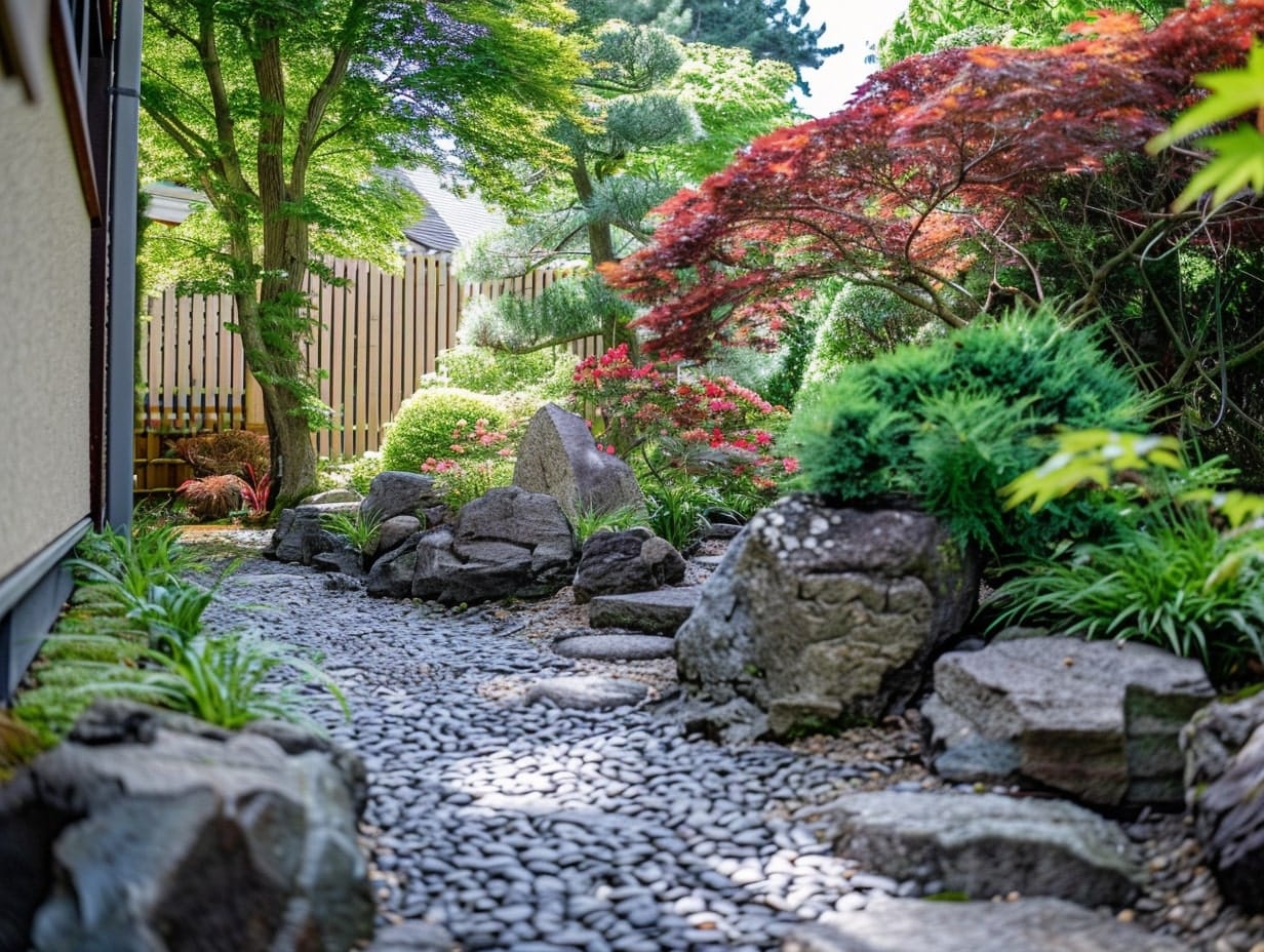 A small rock garden in the backyard