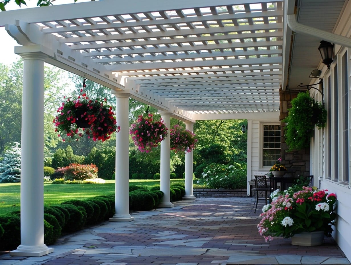 A pergola designed as an extension to a front porch