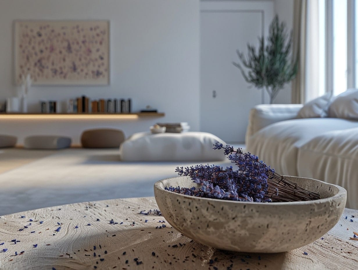 A bowl of lavender plants for room freshner