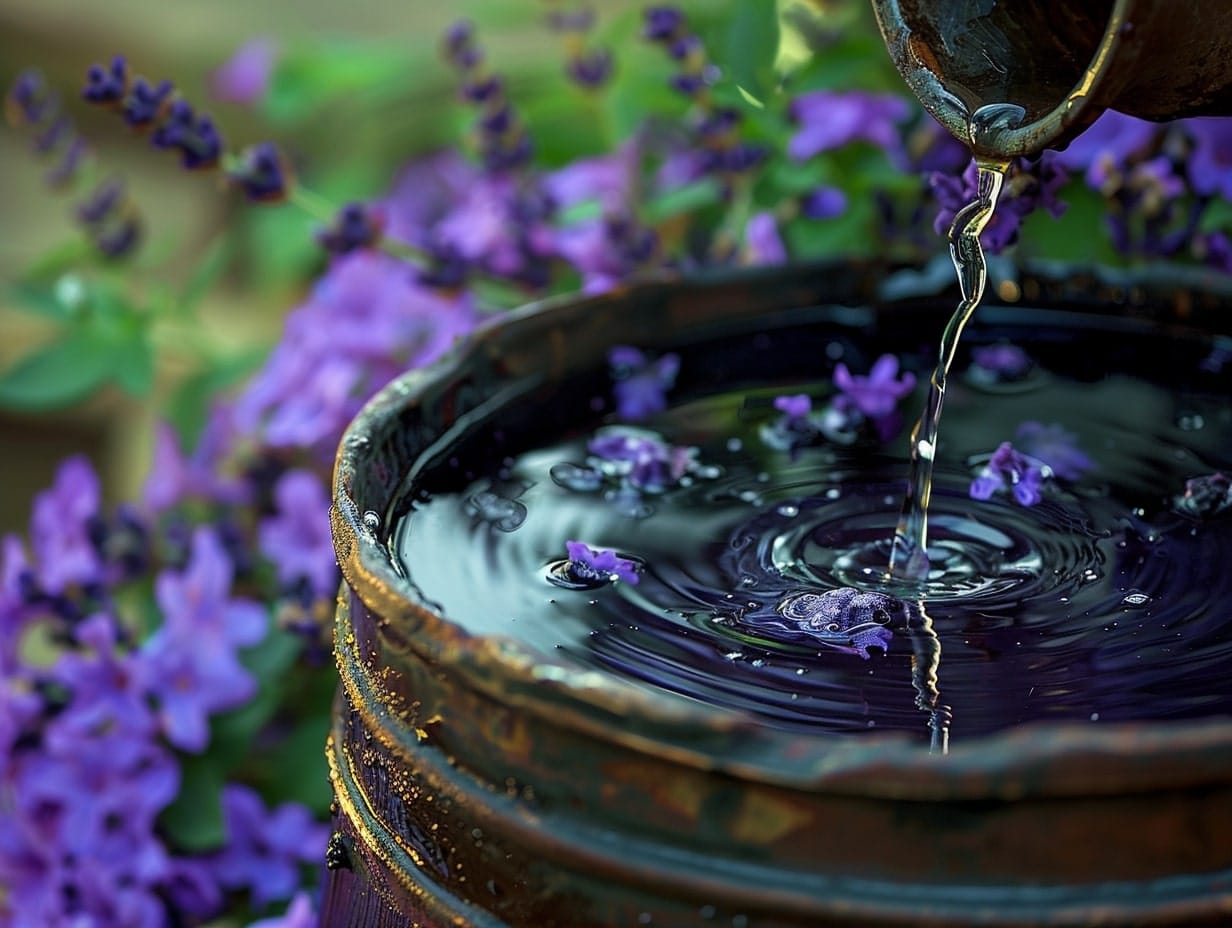 A drum of all-purpose cleaner made from lavender plants