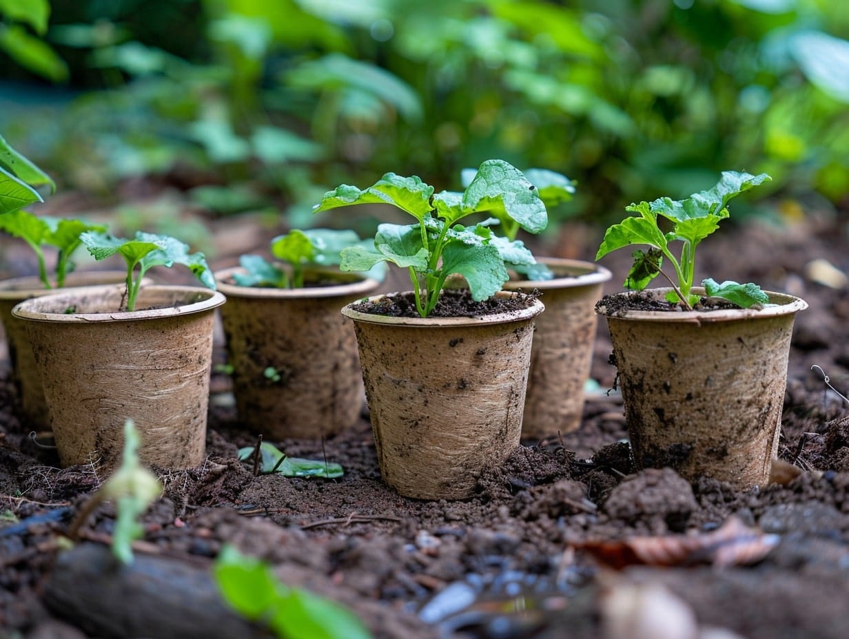 Biodegradable pots made from coconut coir