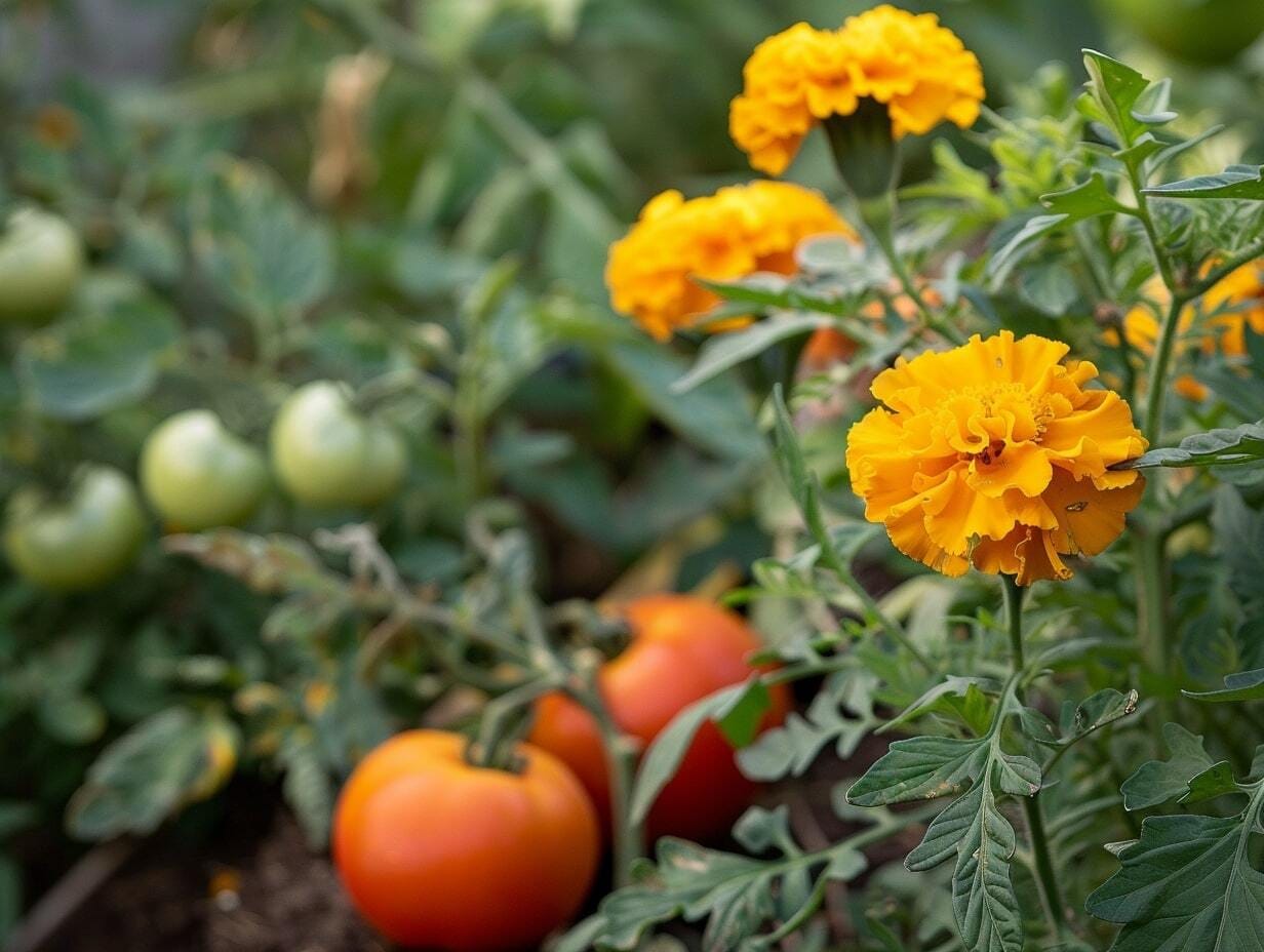 Marigolds can be great companion plants for tomatoes