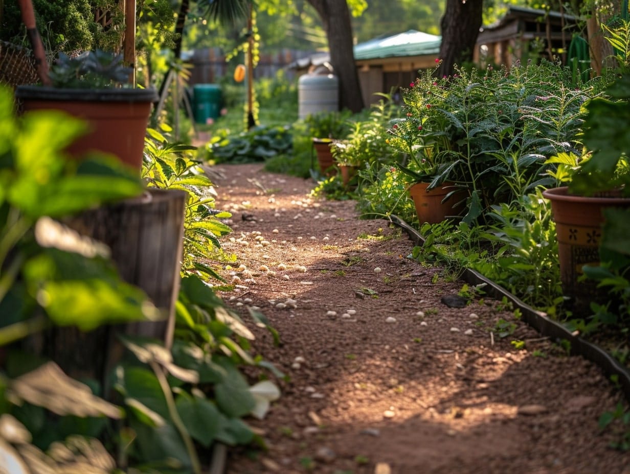 A garden bed in a backyard