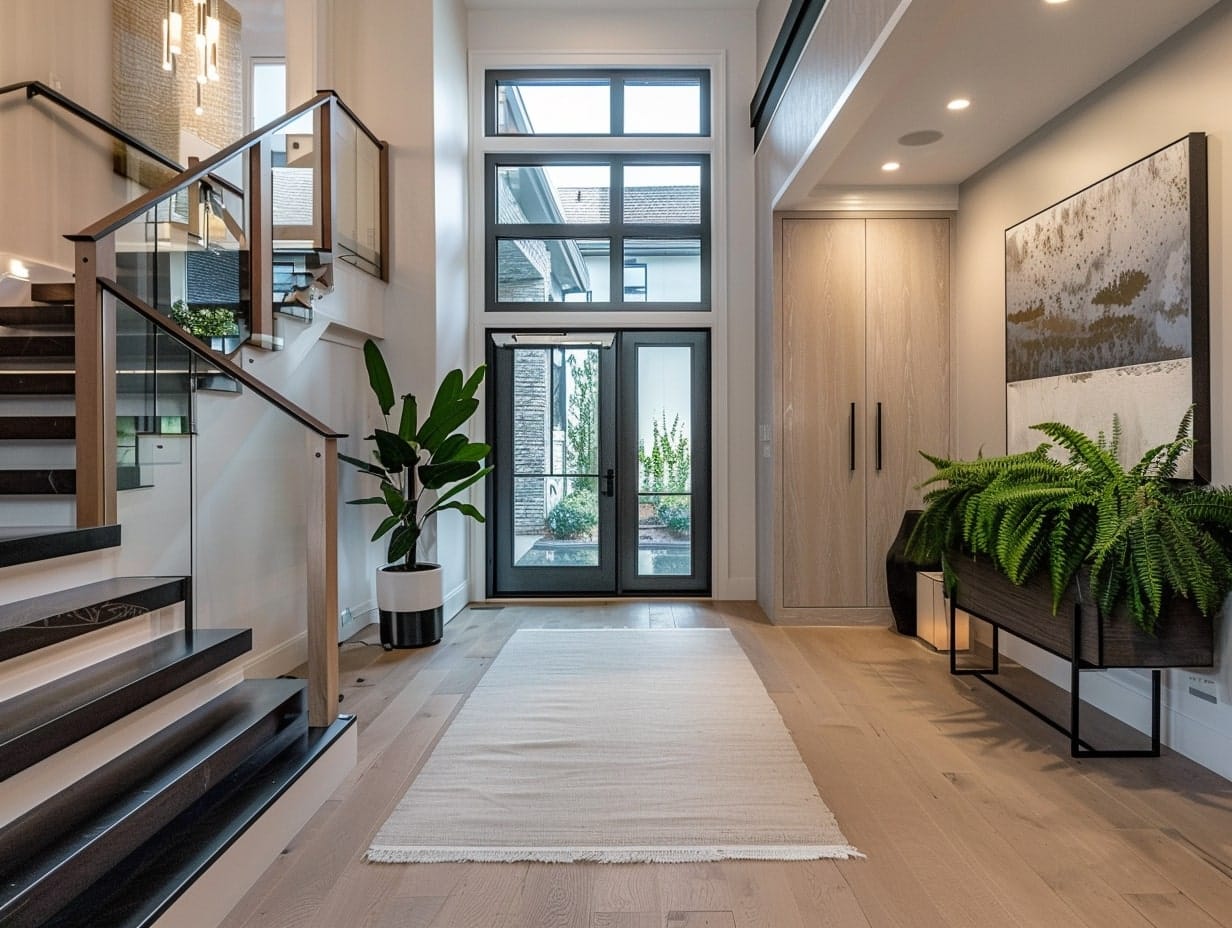 Ferns used to decorate a foyer