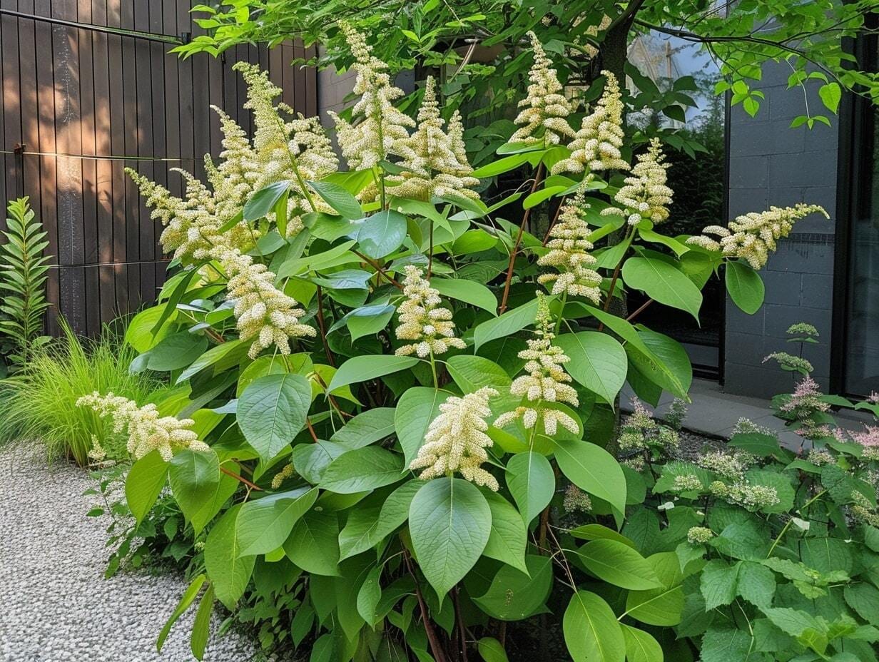 Japanese Knotweed in a garden