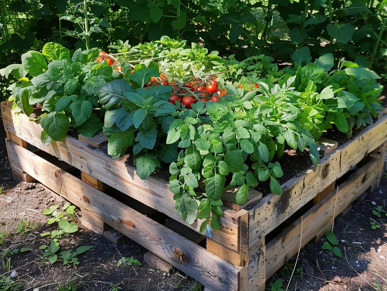 Vegetables grown in a pallet