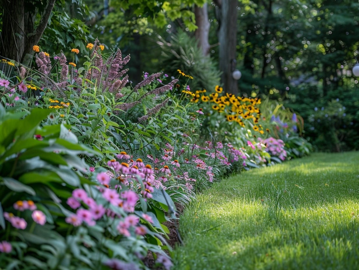 A floral garden border with perennials