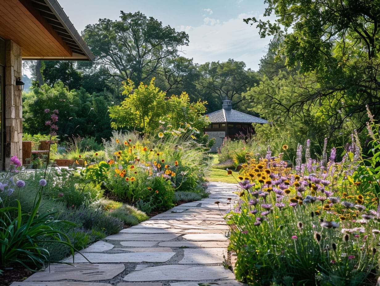 A pollinator-friendly garden setting