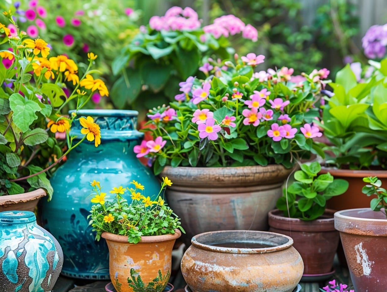 Pots used to grow flowers