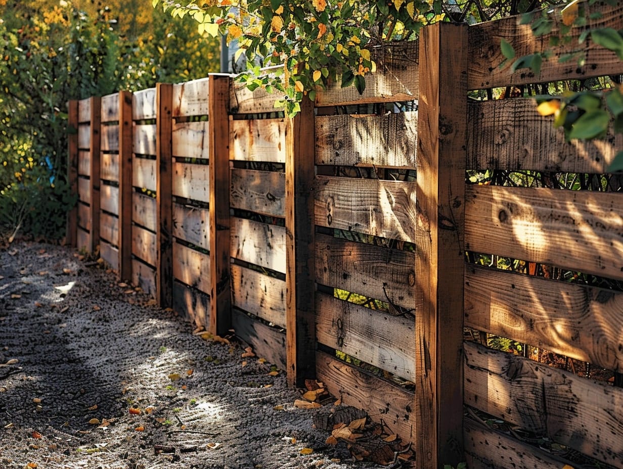 Multiple pallets used to create a private fence