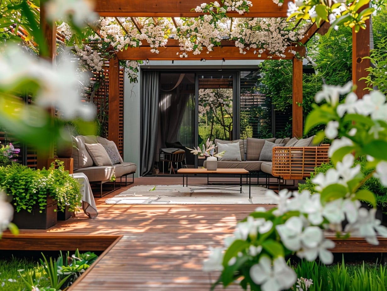 A garden covered with fragrant jasmine flowers