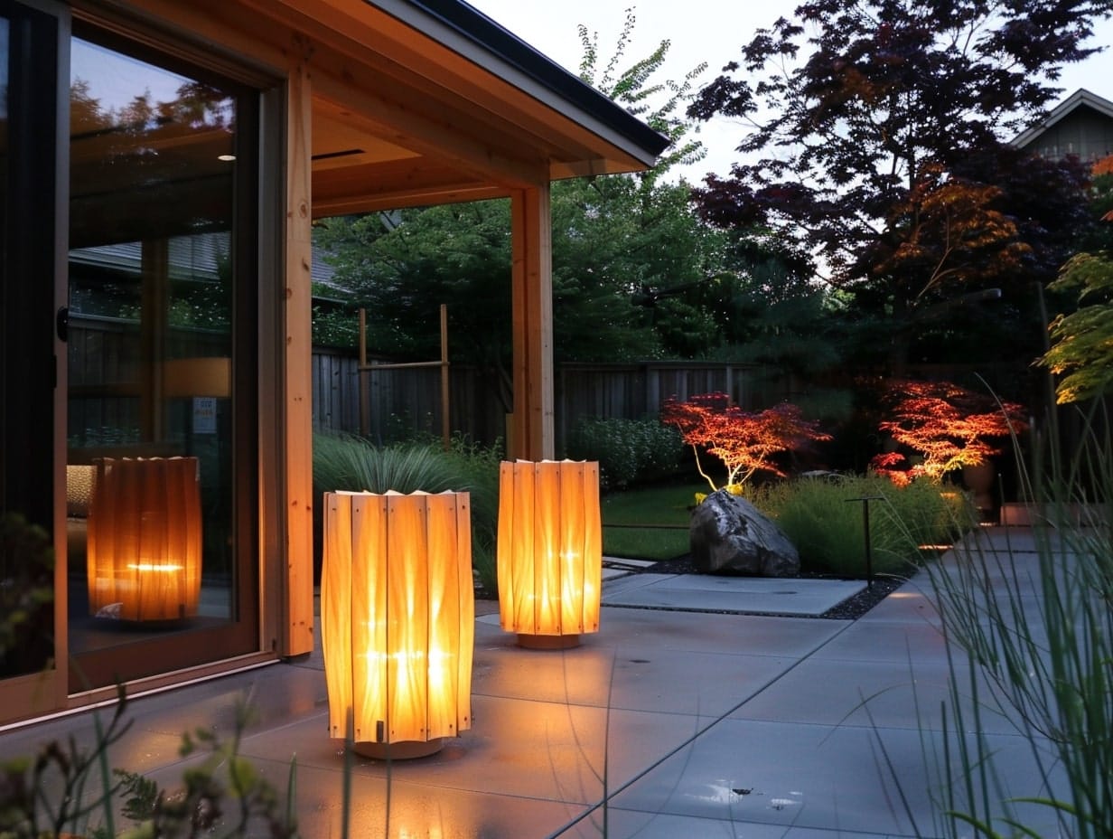 Install modern solar lamps around your garden or patio