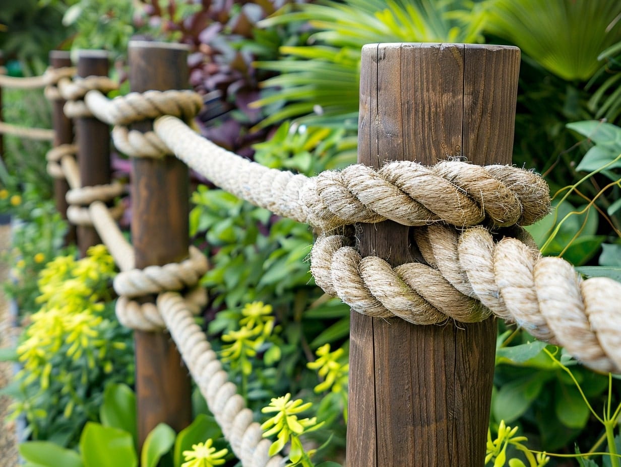 Thick ropes used to build a garden fence