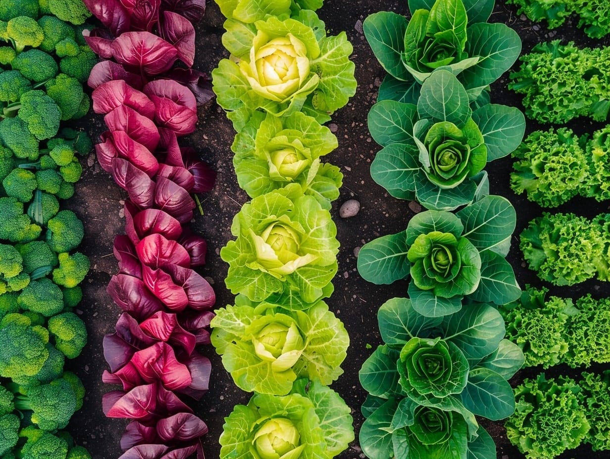 Same color vegetables planted together