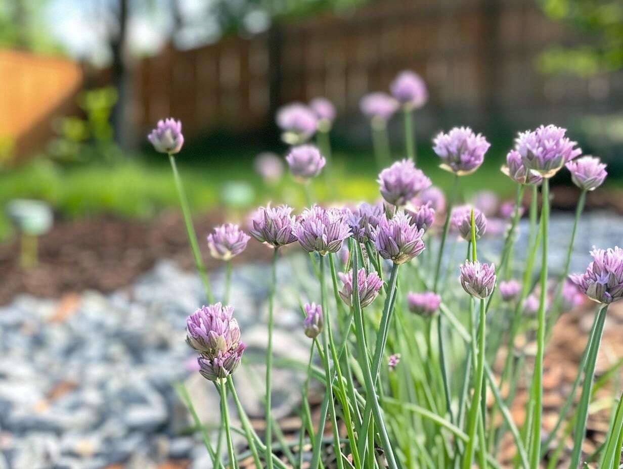 Chives in a garden