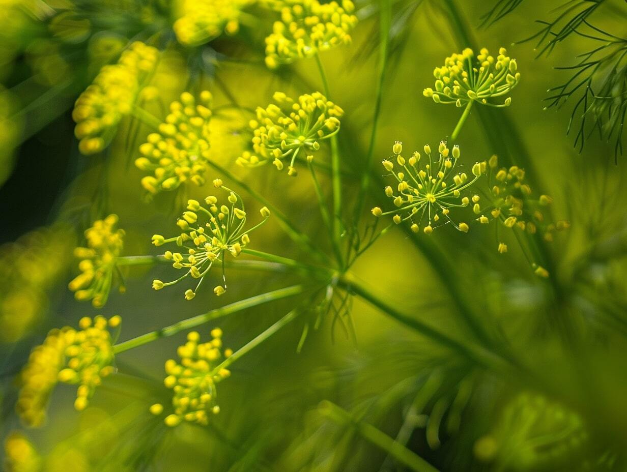 Fennel plants in a garden