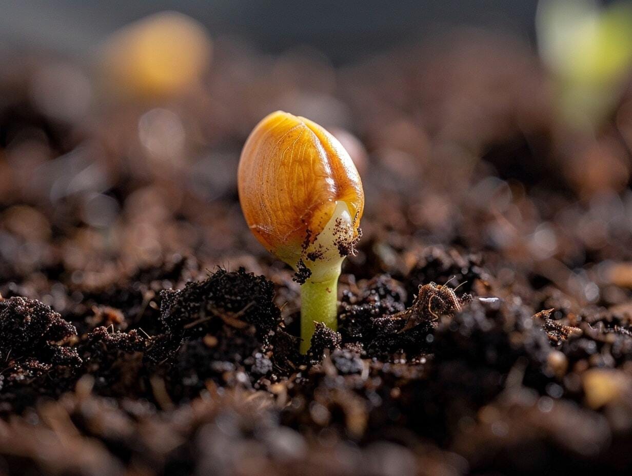 Coffee grounds used for germinating seeds