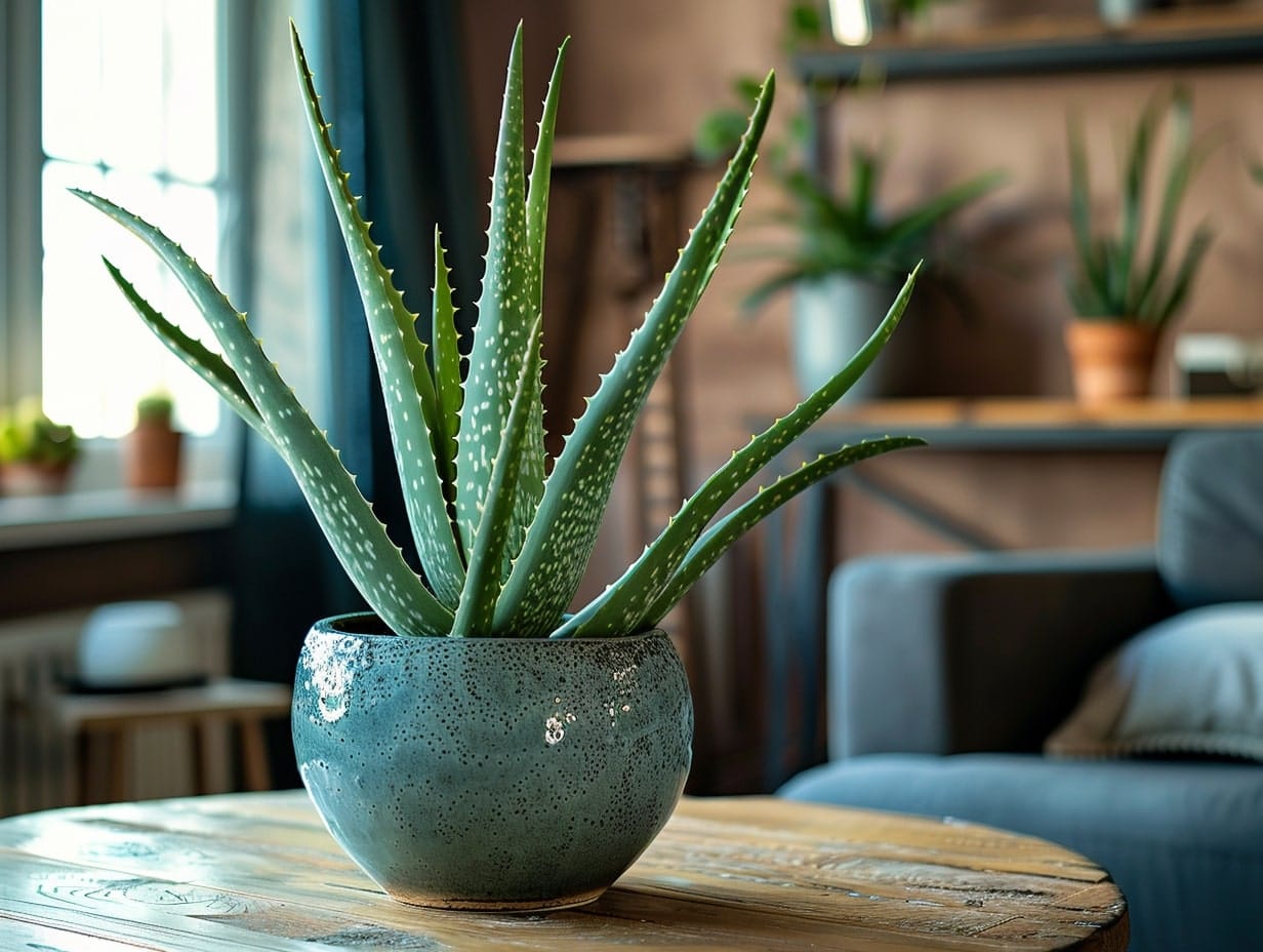 aloe vera plant in a home