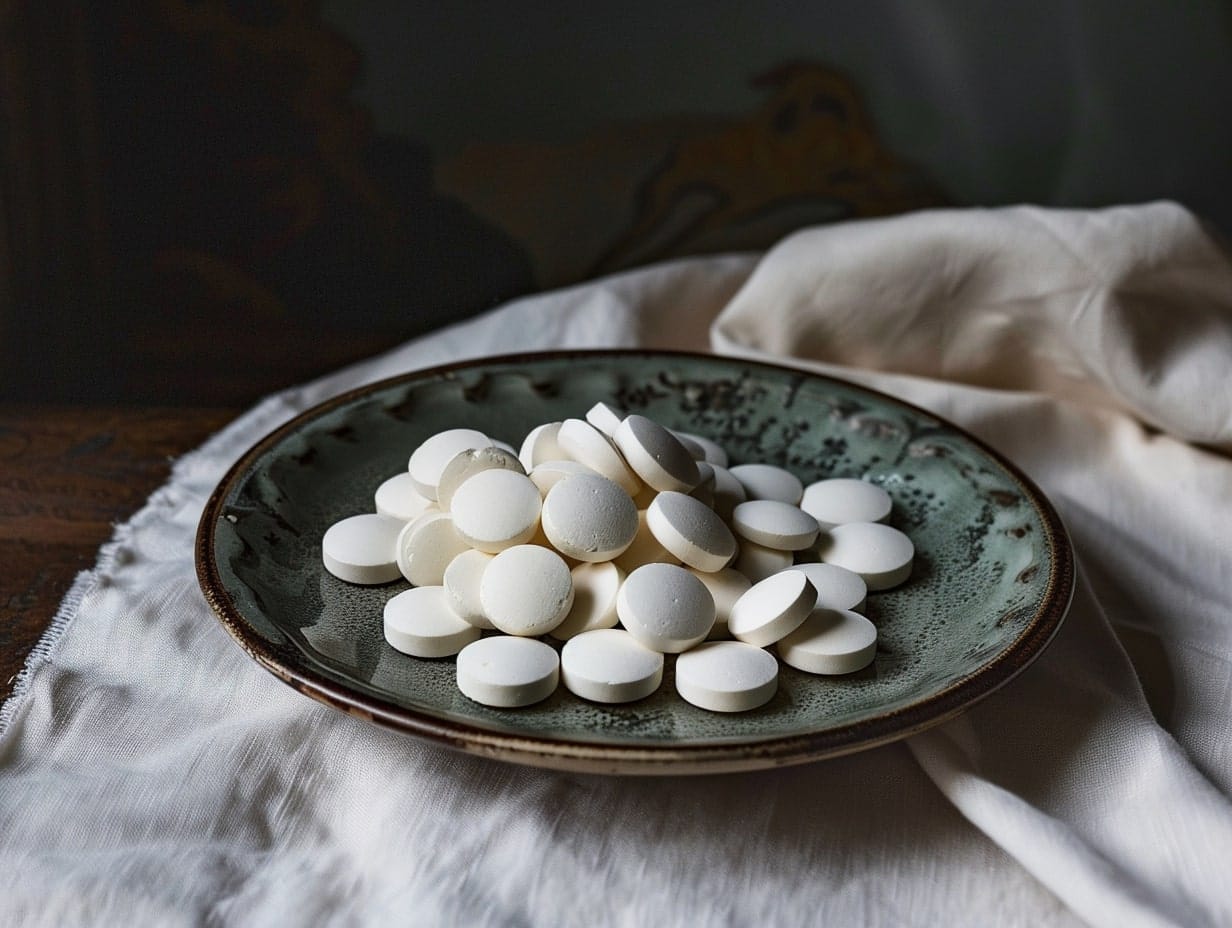 aspirin on a plate