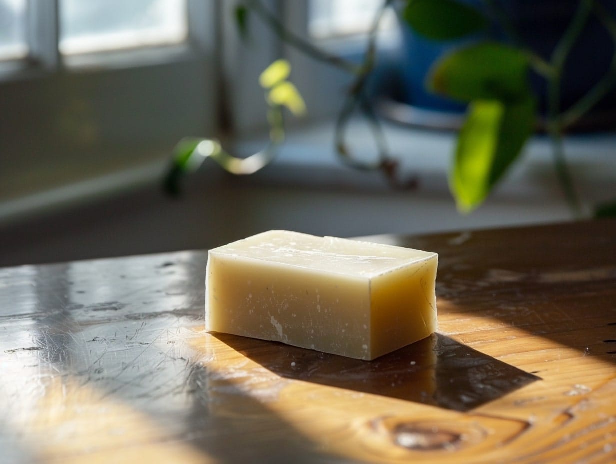 bar of soap on a table