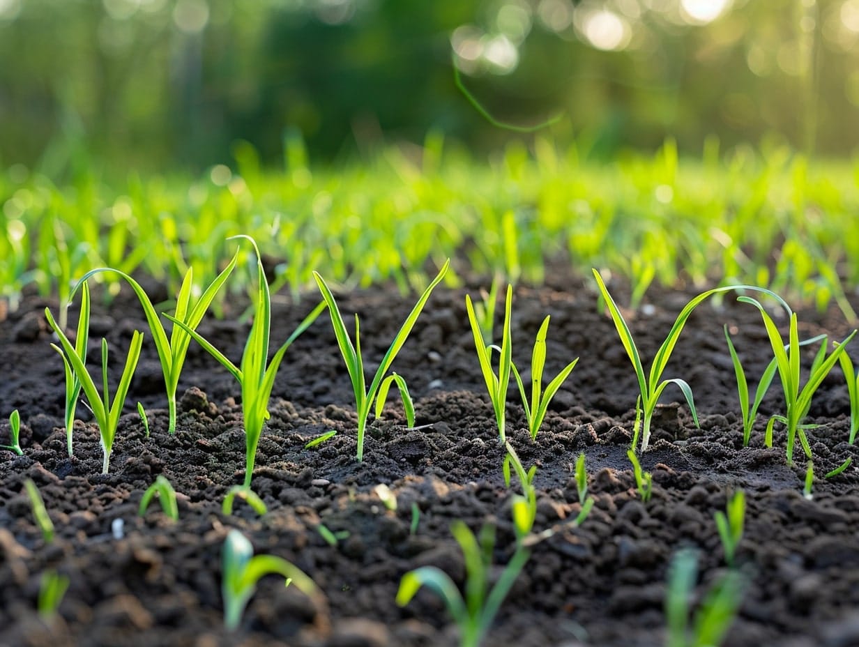 fresh grass growing in a garden