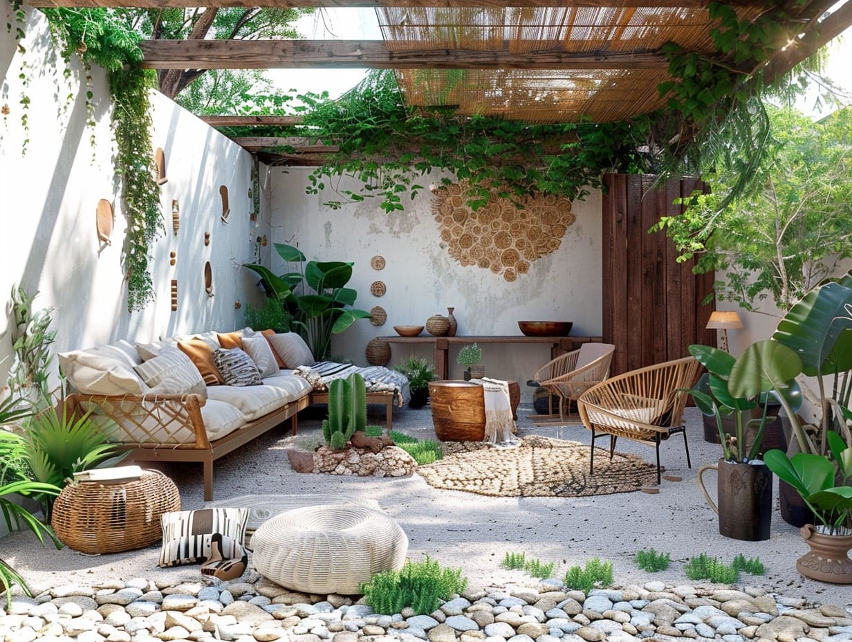 beautiful boho-chic backyard patio