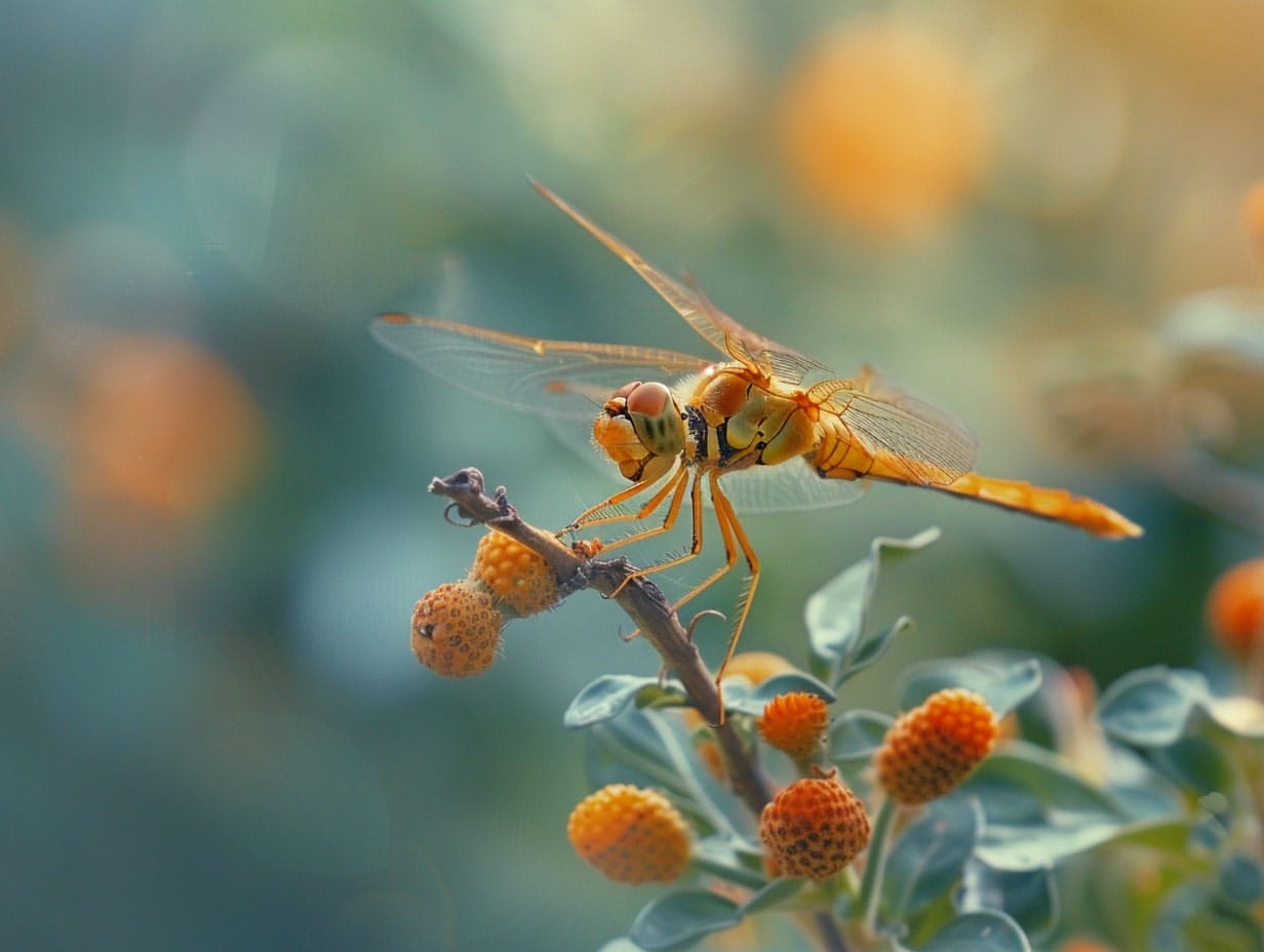 dragonfly sitting on a plant