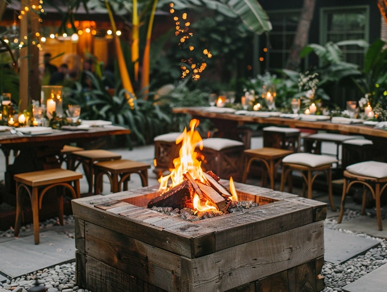 Fire Pit in an outdoor wedding
