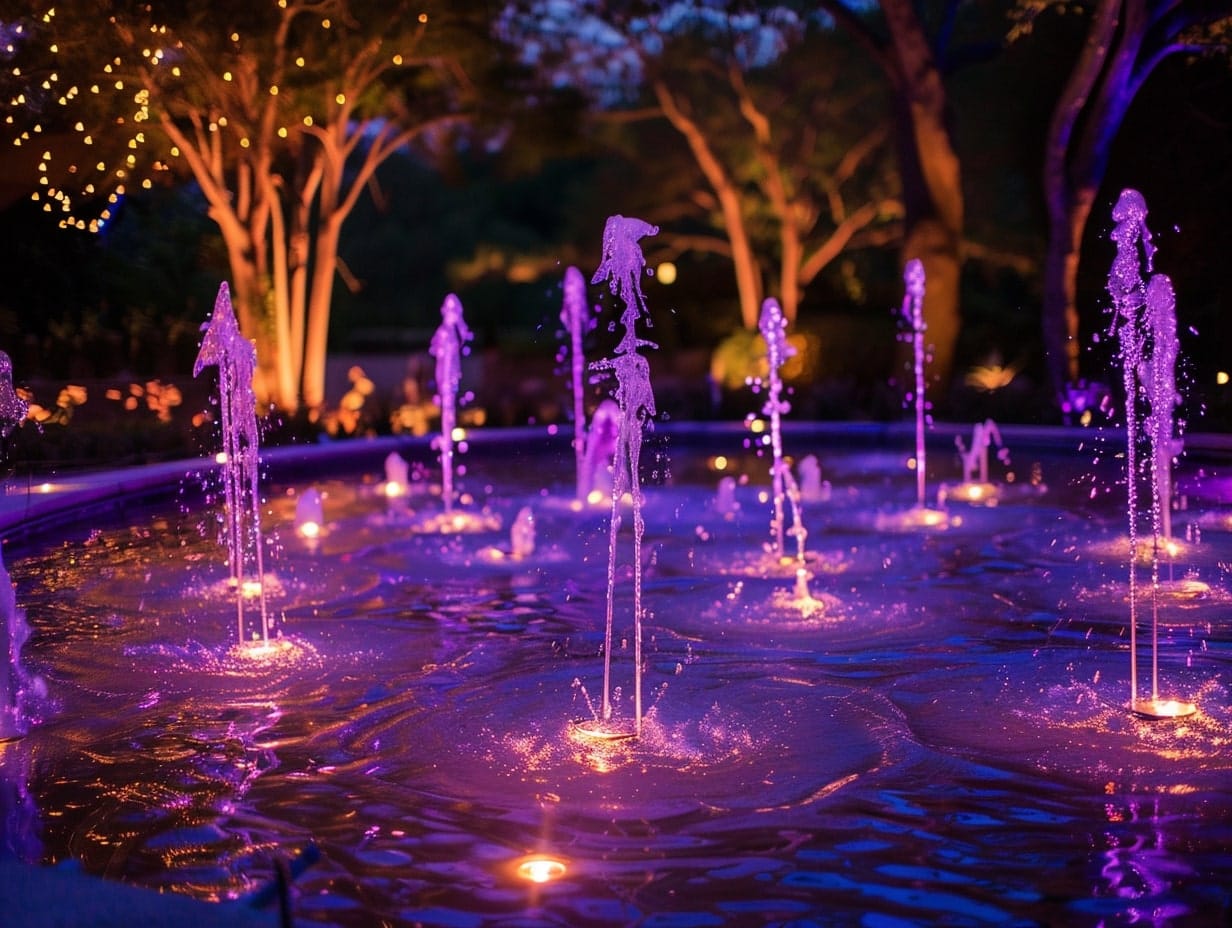 Fountains with Underwater Lights 