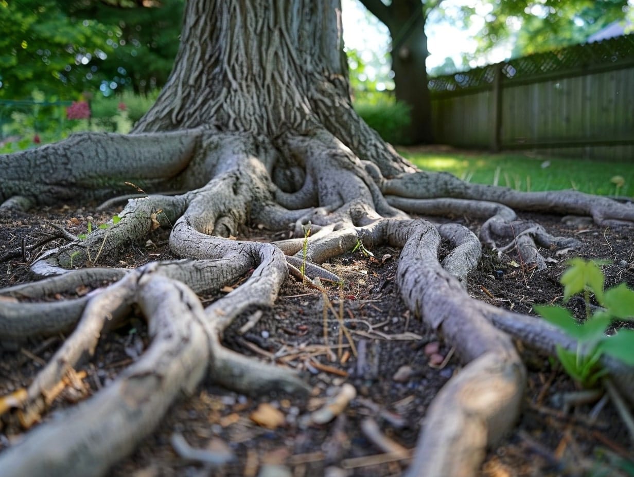 girdling roots of a tree