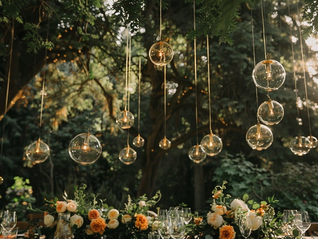 Trees with Hanging Glass Globes