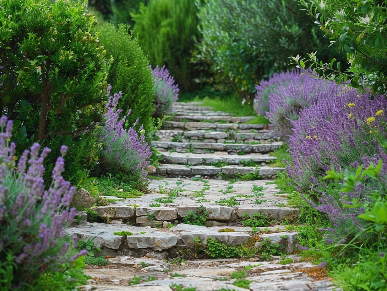 Backyard Herb-Lined Walkways