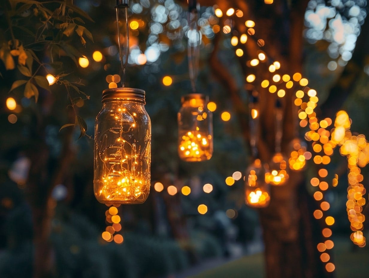 Mason Jars with Fairy Lights
