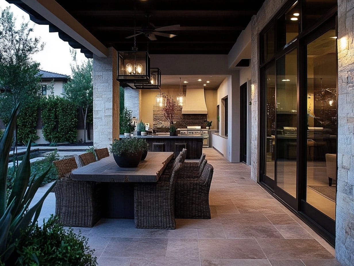 Outdoor Room with an Elegant Dining Area