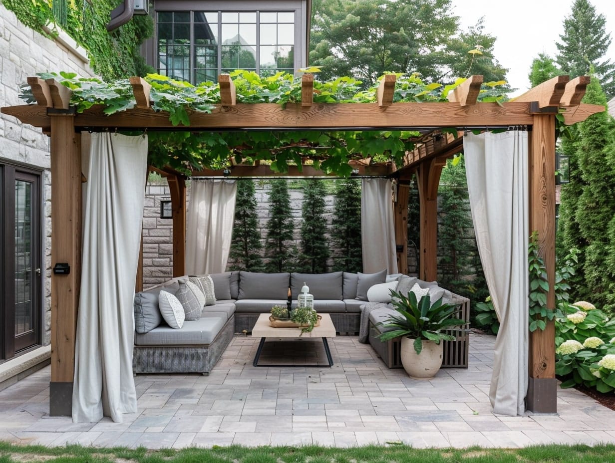 Outdoor Room with a Pergola and Draping Plants