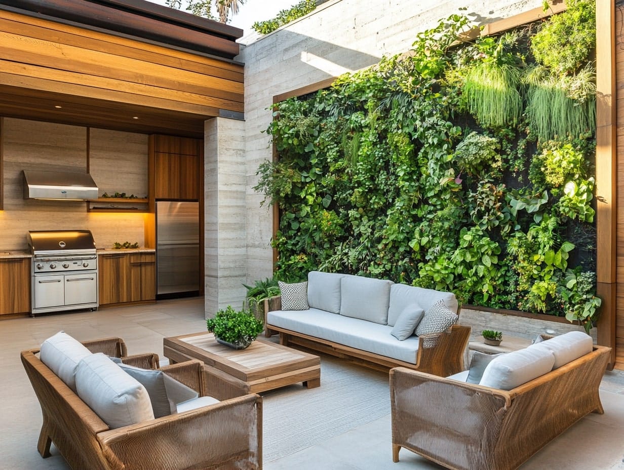 Outdoor Room with Vertical Green Walls