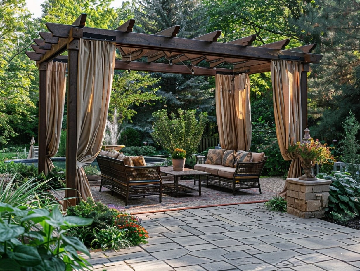 Outdoor Room with Flowing Curtains