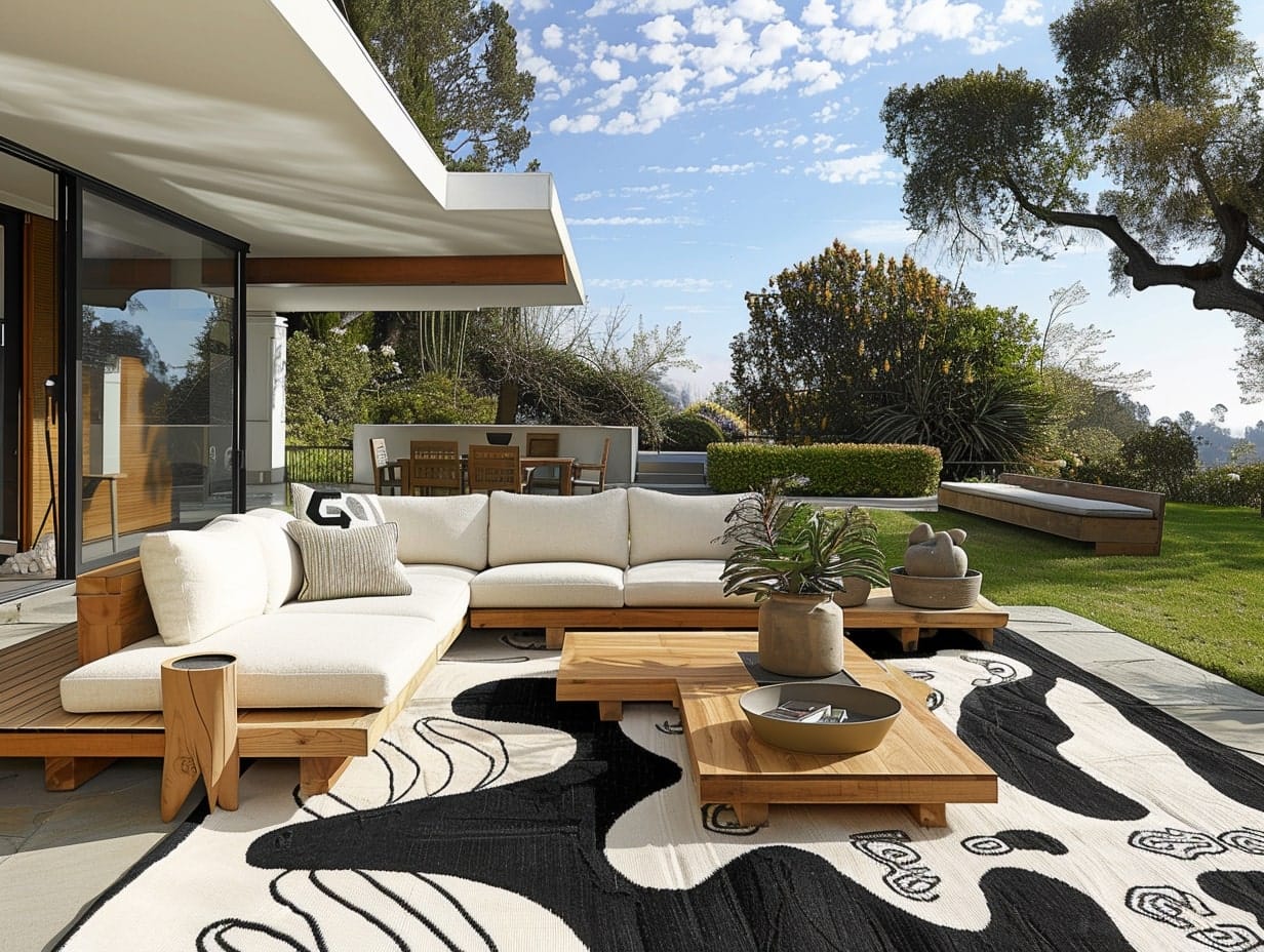 Outdoor Room with a Statement Rug