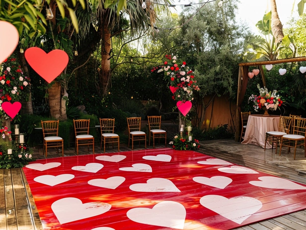 painted plywood outdoor wedding dance floor