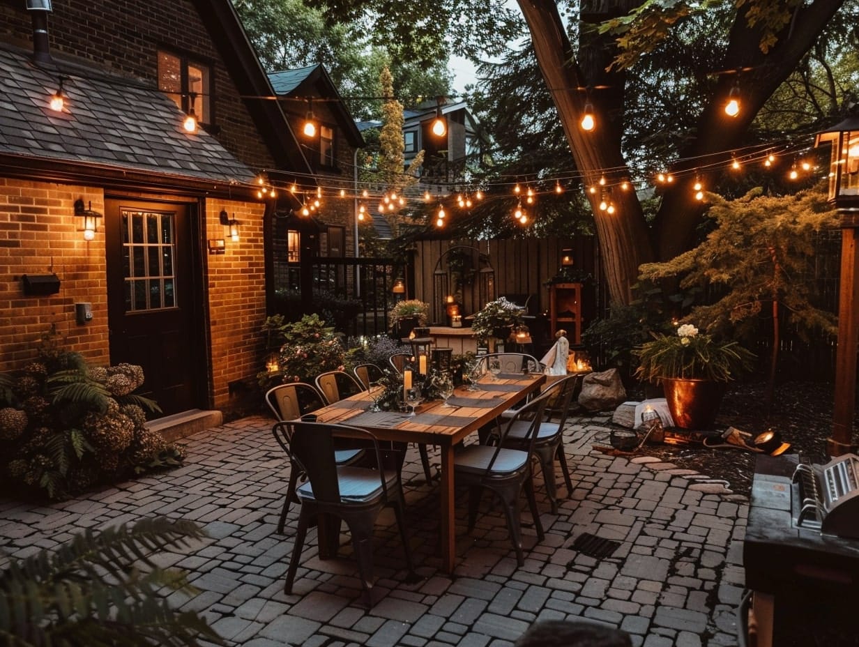 patio with outdoor dining area