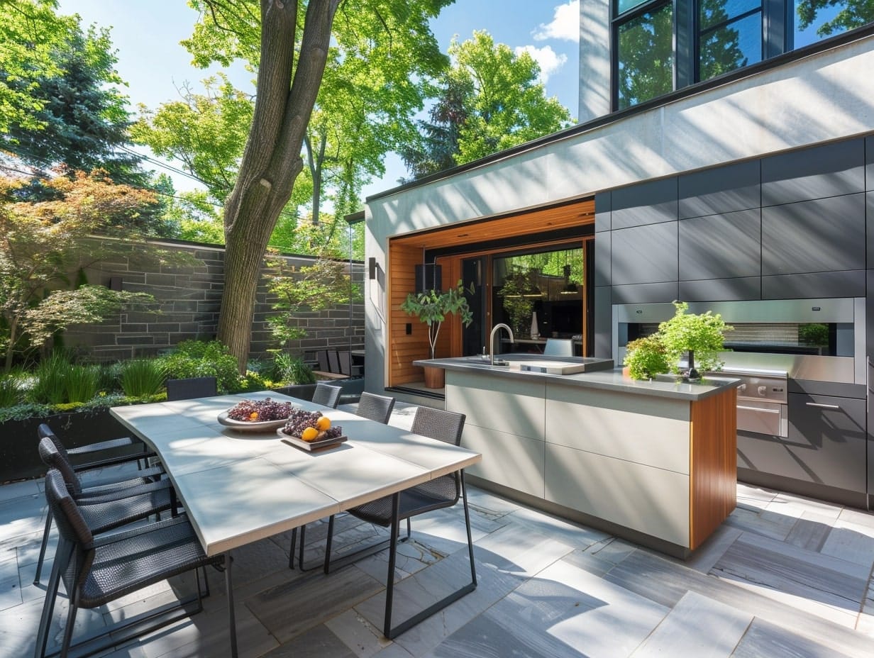 Modern patio with Outdoor Kitchen